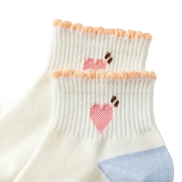 5 Pairs of Sock Ruffle Low Cut Ankle Cute Bunny Rabbit Women's Stockings Hosiery - Picture 5 of 9